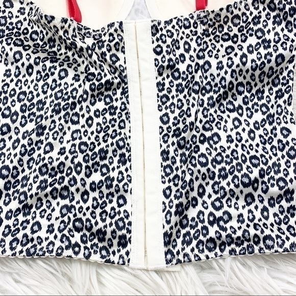 Flirtitude Bustier Top Leopard Print Skull Charm Silky - Picture 3 of 9